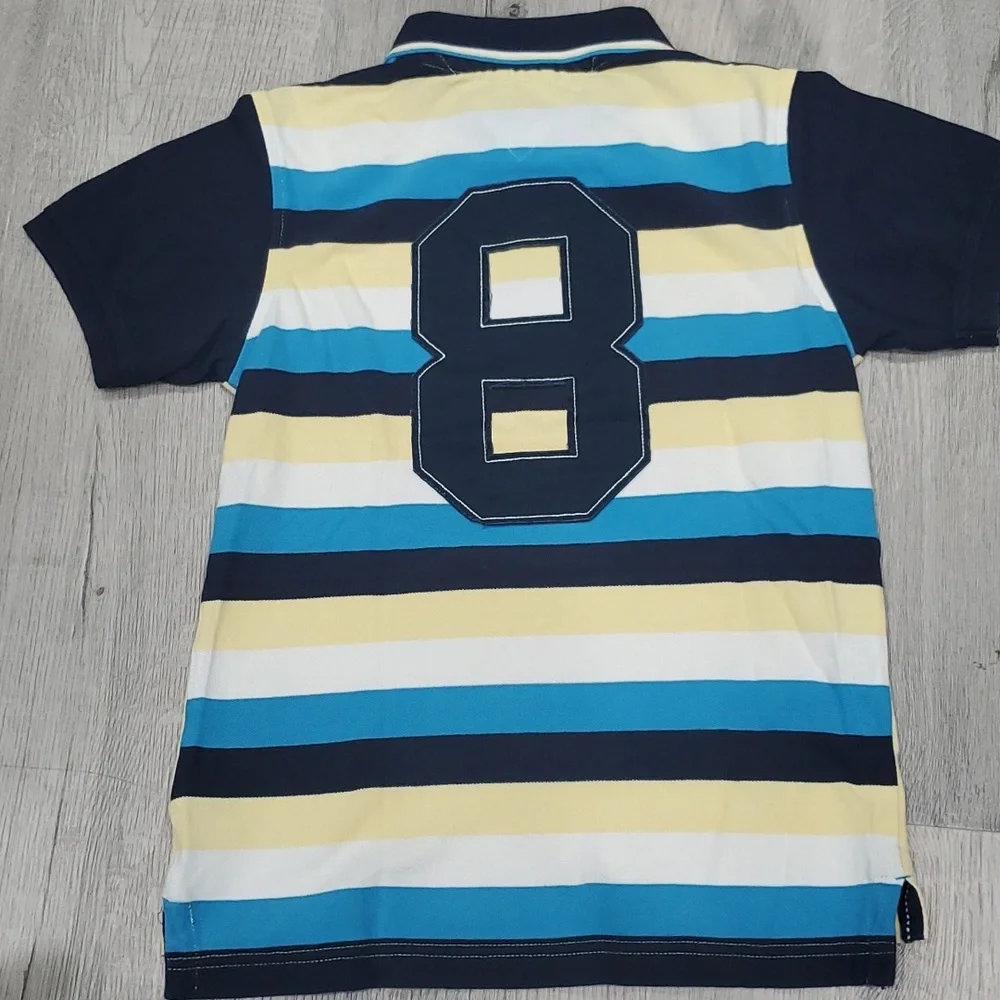 Tommy Hilfiger Yellow Preppy Polo Shirt sz Medium or 12/14 - Picture 3 of 3